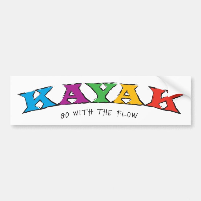 Kayak... Go With The Flow Sticker (Front)