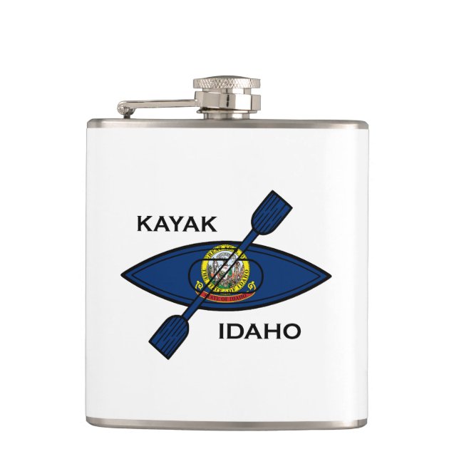 Kayak Idaho Flag Flask (Front)