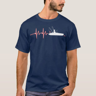 Kayak Kayaker Kayaking Angling Fishing Heartbeat T-Shirt