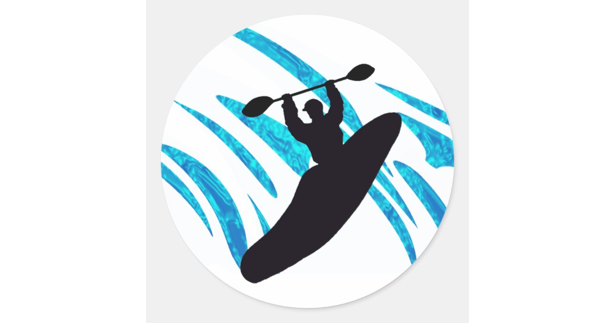 Kayak Kayaker Kayaking Classic Round Sticker | Zazzle