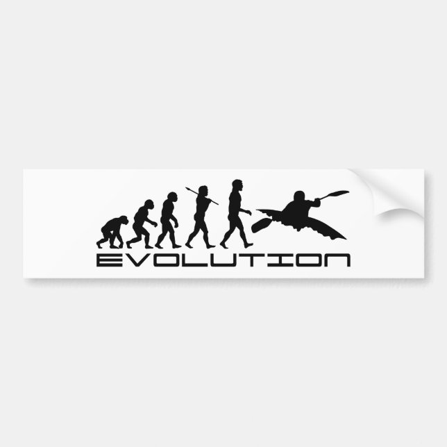 Kayak Kayaking Water Sport Evolution Art Bumper Sticker (Front)