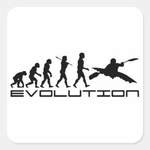 Kayak Kayaking Water Sport Evolution Art Square Sticker