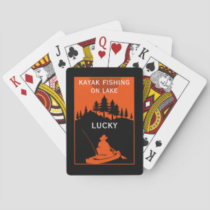 Kayak Lake And River Fishing Poker Cards