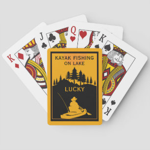 Kayak Lake And River Fishing Poker Cards