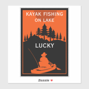 Kayak Lake And River Fishing Sticker