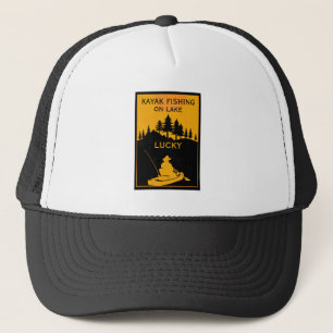 Kayak Lake And River Fishing Trucker Hat