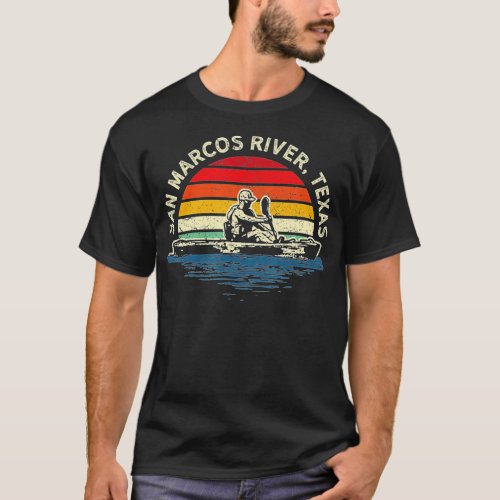 Kayak Lover San Marcos River Texas Kayaking Retro  T_Shirt