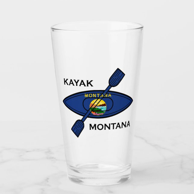 Kayak Montana Flag Glass (Front)