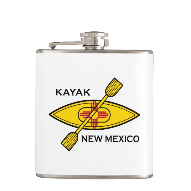 Kayak New Mexico Flag Flask (Front)