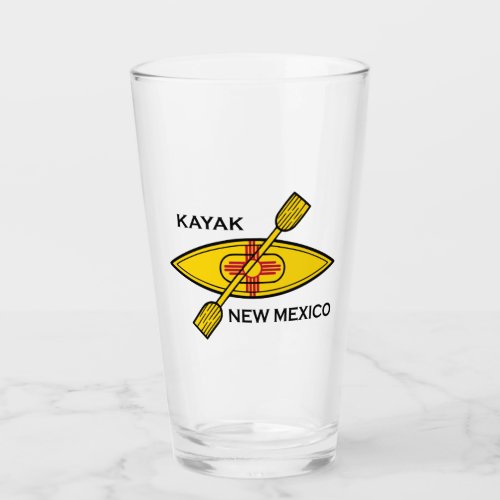 Kayak New Mexico Flag Glass