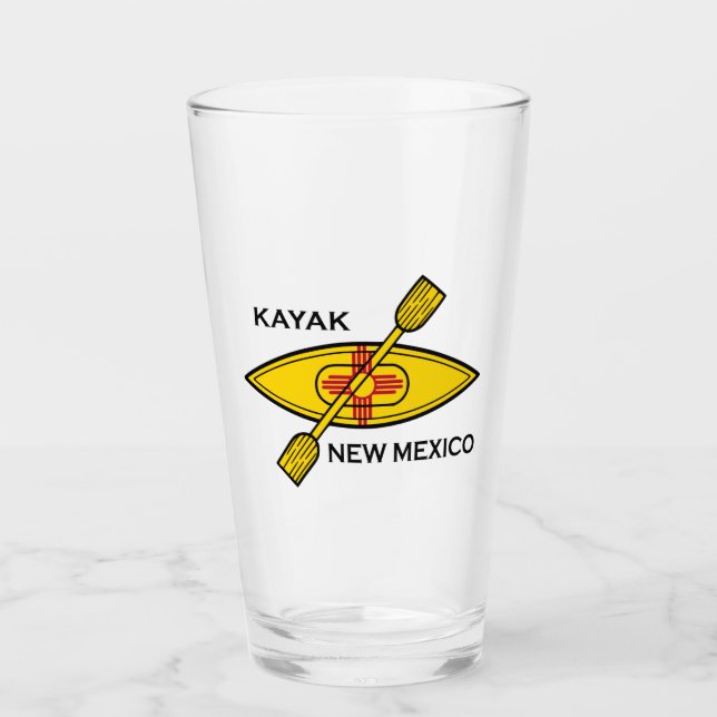 Kayak New Mexico Flag Glass (Front)