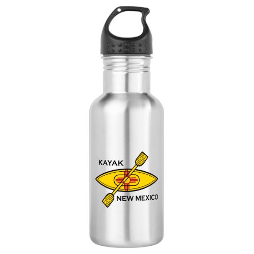 Kayak New Mexico Flag Stainless Steel Water Bottle