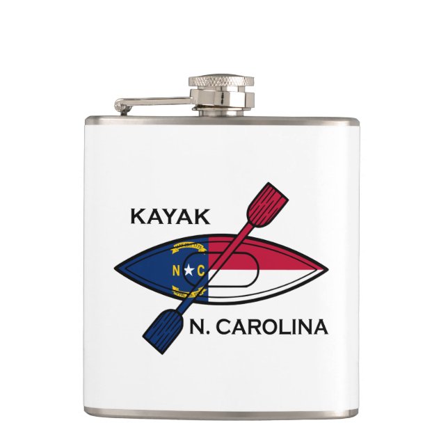 Kayak North Carolina Flag Flask (Front)