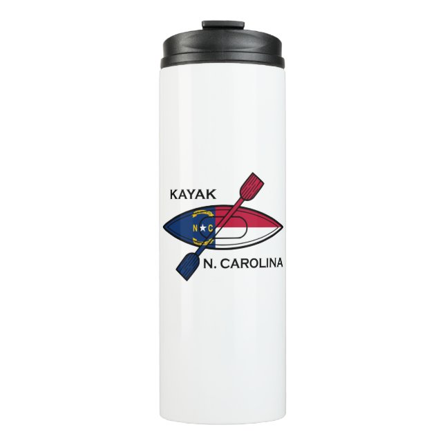 Kayak North Carolina Flag Thermal Tumbler (Front)