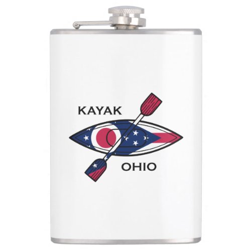 Kayak Ohio Flag Flask