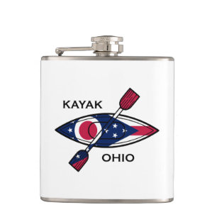 Kayak Ohio Flag Flask