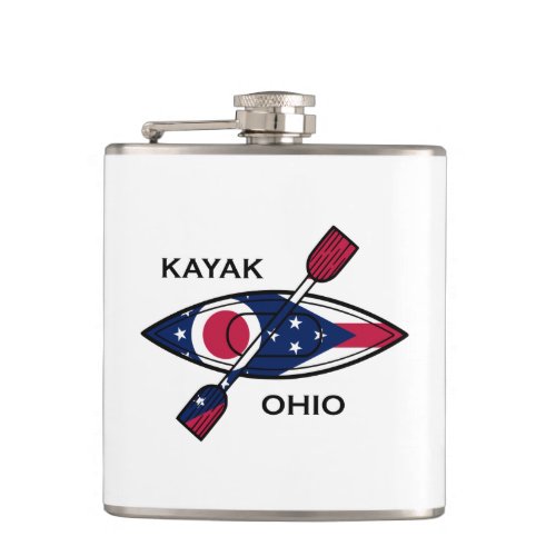 Kayak Ohio Flag Flask