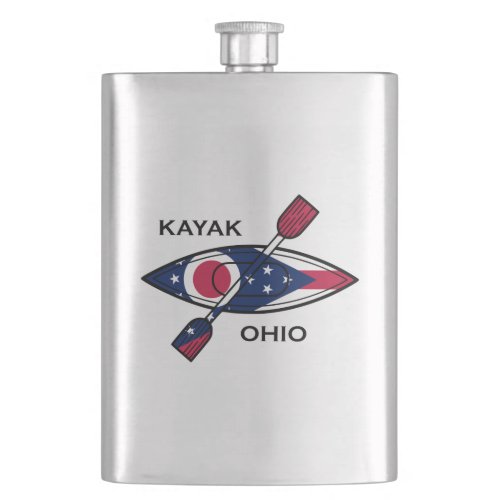 Kayak Ohio Flag Flask