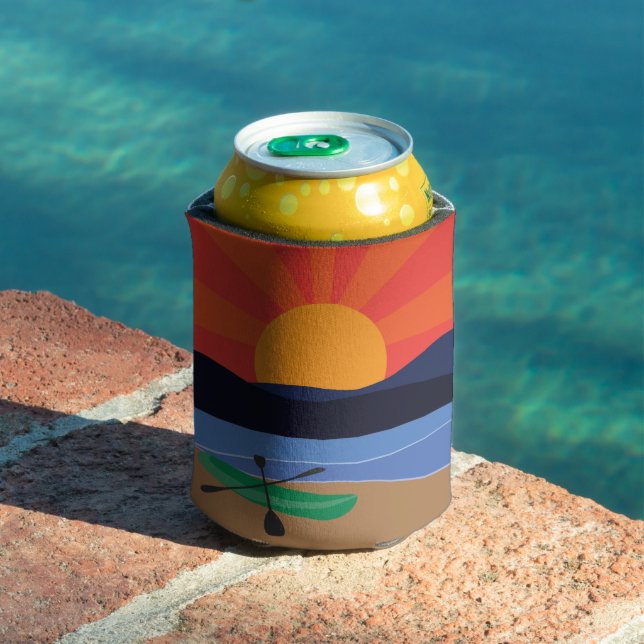 Kayak on the Lake at Sunset Can Cooler (In Situ Pool)
