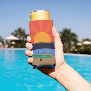 Kayak on the Lake at Sunset Can Cooler for Seltzer