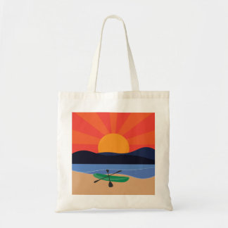 Kayak on the Lake at Sunset Tote Bag