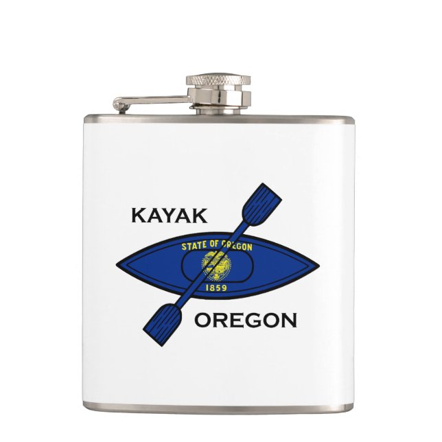 Kayak Oregon Flag Flask (Front)
