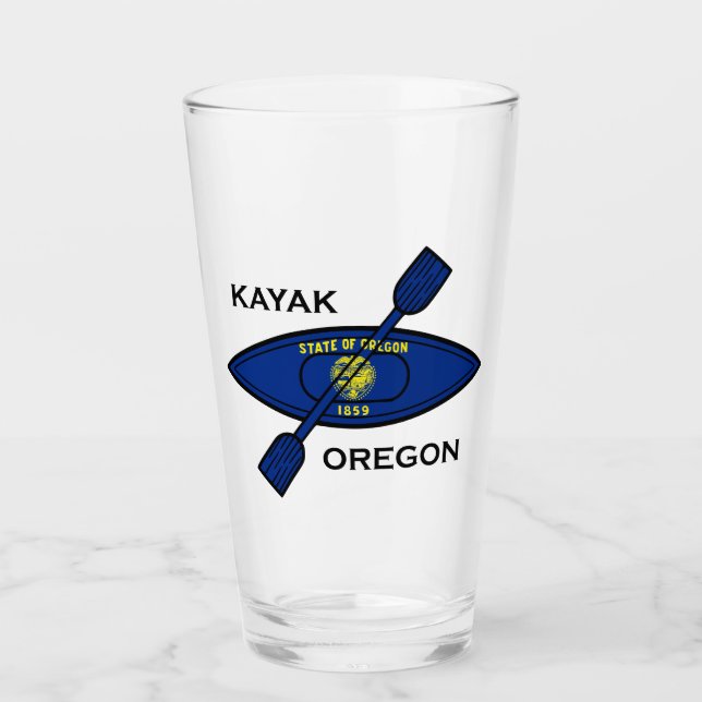 Kayak Oregon Flag Glass (Front)