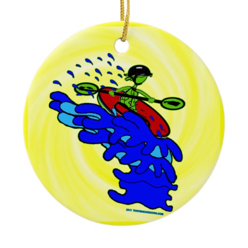 Kayak Over Waterfall Shirts &amp; Things Ceramic Ornament