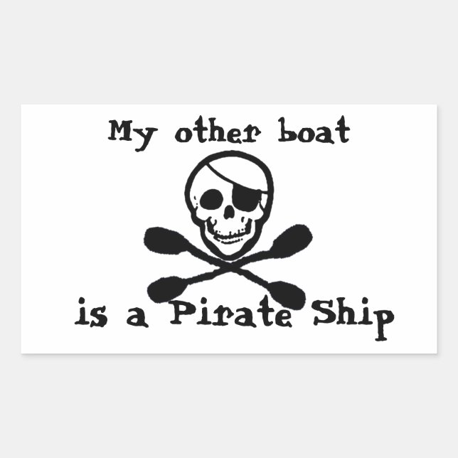 Kayak Paddle Pirate Ship Sticker (Front)