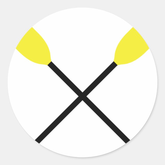 kayak paddles crossed classic round sticker (Front)
