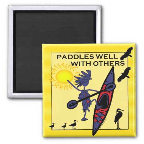 Kayak Paddles Well on Yellow Magnet