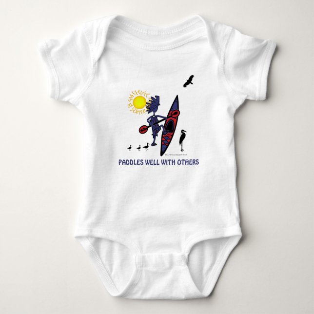 Kayak: Paddles Well With Others Baby Bodysuit (Front)