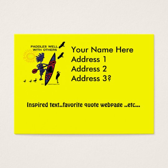 Kayak Paddles Well With Others II Business Card