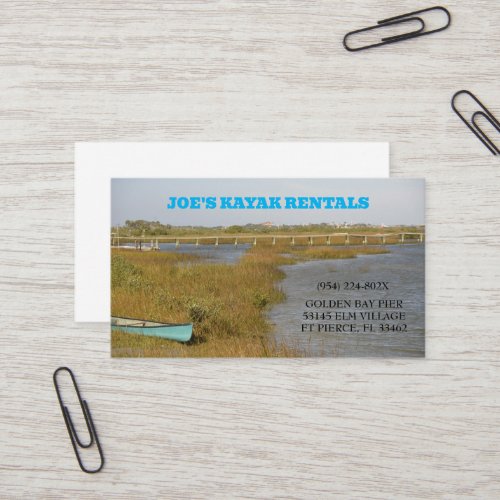 Kayak Rental Guided Tours Business Card