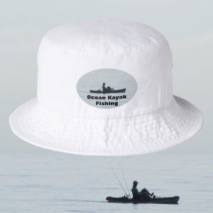 Kayak Silhouette Ocean Kayaking Fishing Bucket Hat