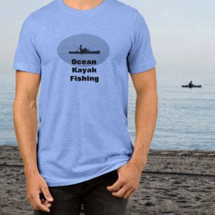 Kayak Silhouette Ocean Kayaking Fishing Tri-Blend Shirt