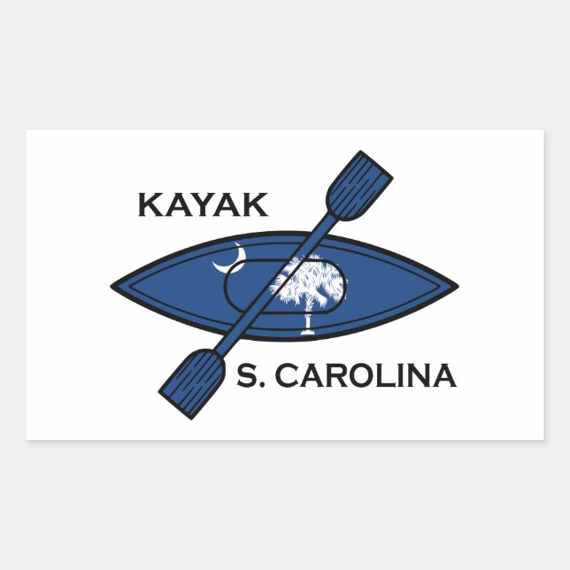 Kayak South Carolina Flag Rectangular Sticker (Front)