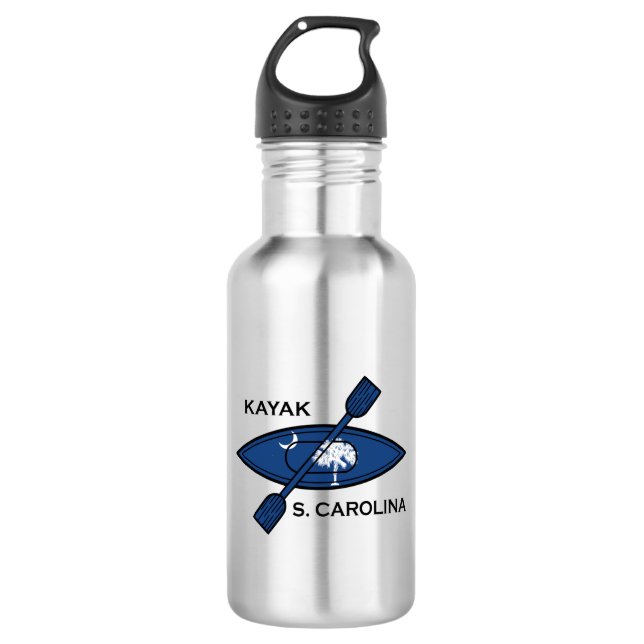 Kayak South Carolina Flag Stainless Steel Water Bottle (Front)