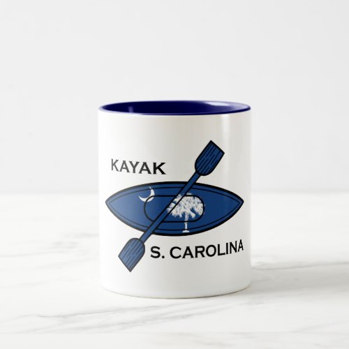 Kayak South Carolina Flag Two_Tone Coffee Mug