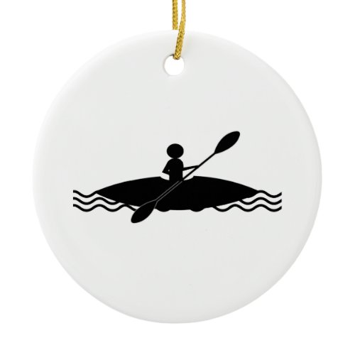 Kayak Stick Man Logo Ceramic Ornament