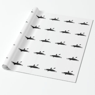 Kayak Stick Man Logo Wrapping Paper
