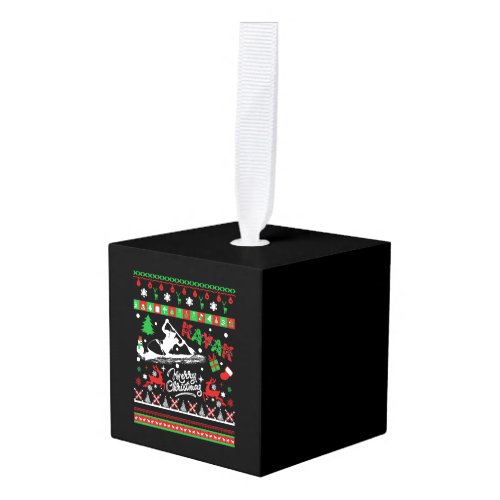 Kayak T shirt - Kayak Christmas Shirt Cube Ornament