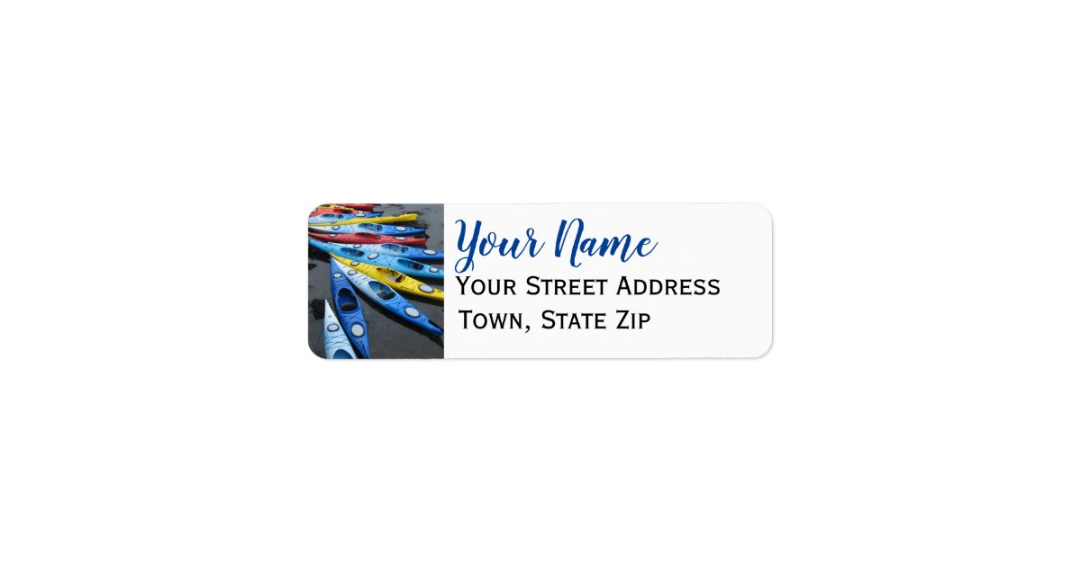 Kayak Themed Personalized Return Address Labels Zazzle