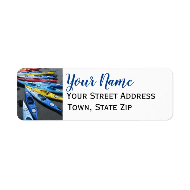 Kayak Themed Personalized Return Address Labels (Front)