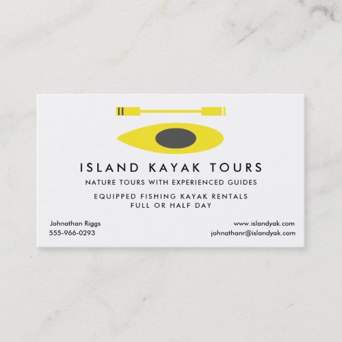 Kayak Tour Guide Business Card