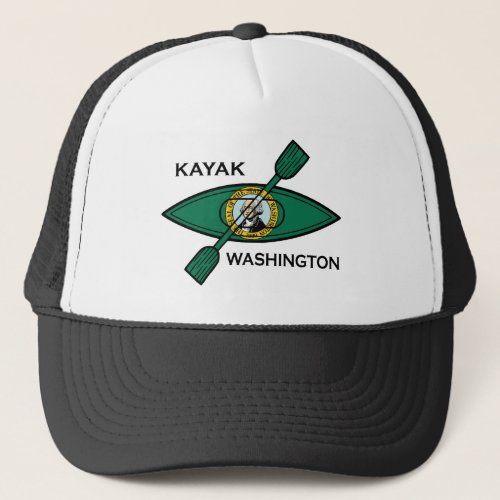Kayak Washington State Flag Trucker Hat