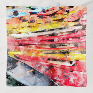 Kayak watercolor trinket tray