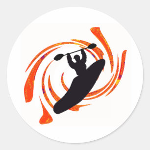 kayak Waters Rising Classic Round Sticker