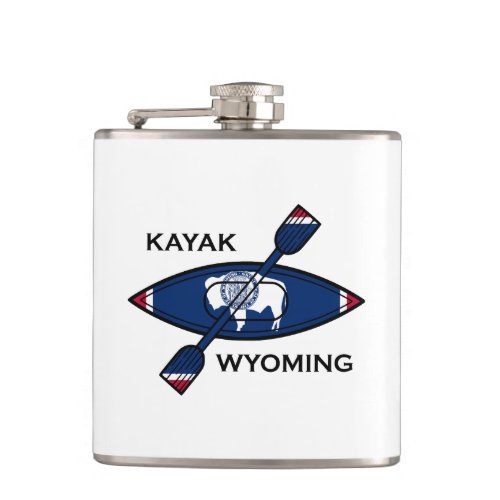 Kayak Wyoming Flag Flask