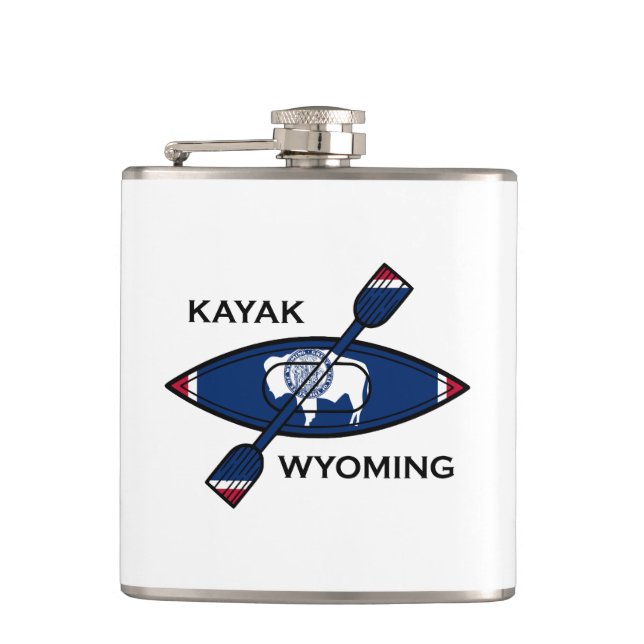 Kayak Wyoming Flag Flask (Front)